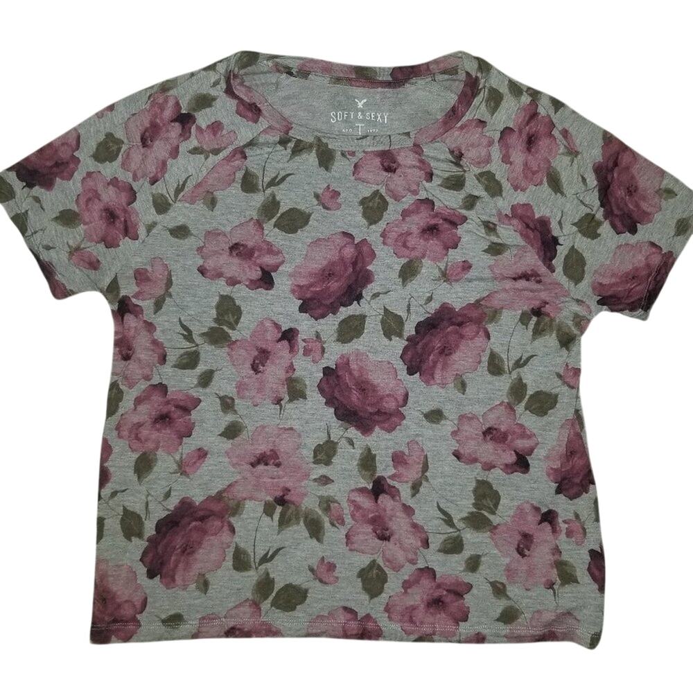 American Eagle Soft n Sexy Flowered Top Small